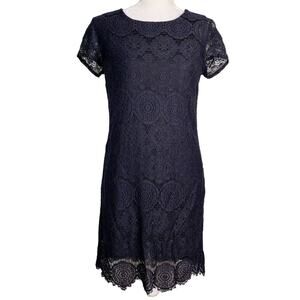 Laundry by Shelli Segal Dress Lace 6 Black Short Sleeves